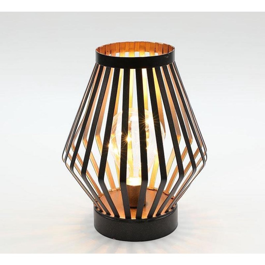 JHY - JHY design metalen led tafellamp 17.5x22 cm brons/zwart