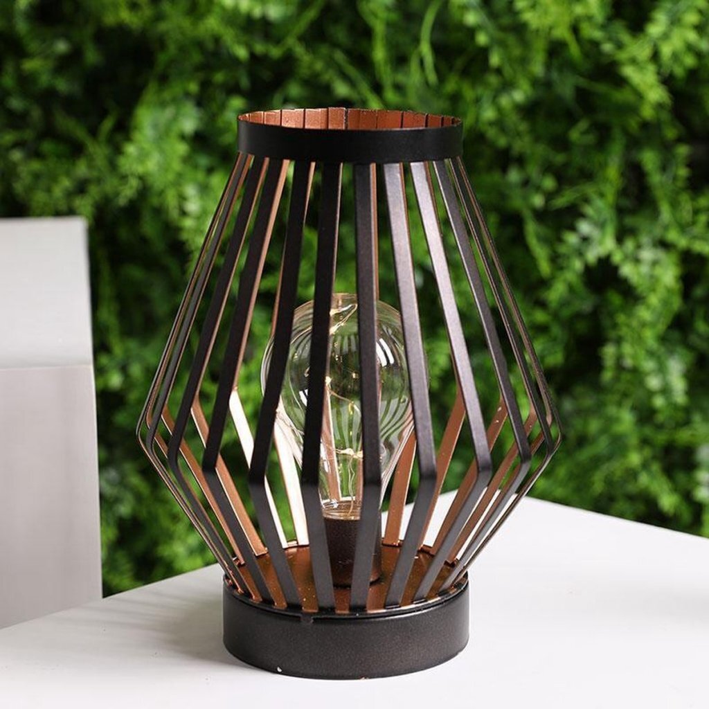 JHY - JHY design metalen led tafellamp 17.5x22 cm brons/zwart