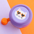Qibbel widek kinder bel poes funky cat oranje paars op kaart