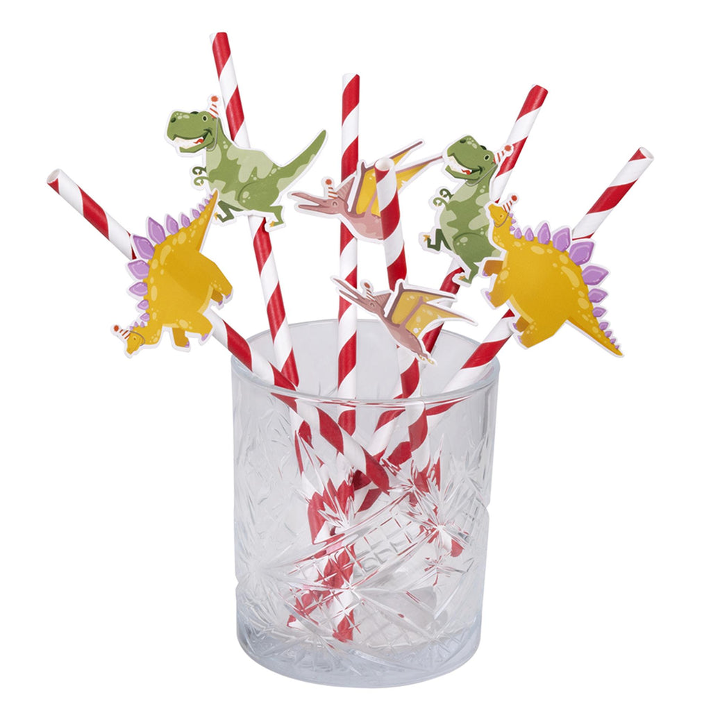 Boland papieren rietjes dino party 6 stuks