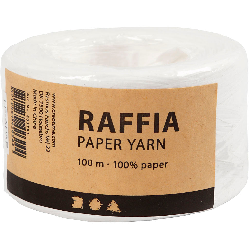 Creativ Company - Creativ Company Https://www.cchobby.nl/papier-raffia-garen-b-7-8-mm-wit-100-m-1-rol