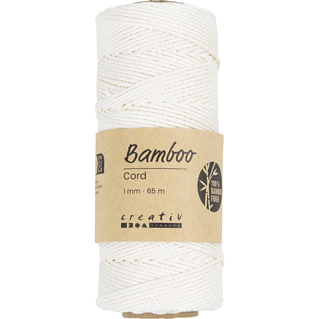 Creativ Company - Creativ Company Https://www.cchobby.nl/bamboekoord-dikte-1-mm-wit-65-m-1-rol