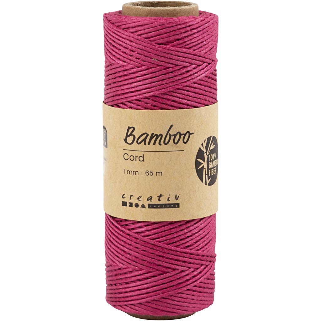 Creativ company https: www.cchobby.nl bamboekoord-dikte-1-mm-donkerroze-65-m-1-rol