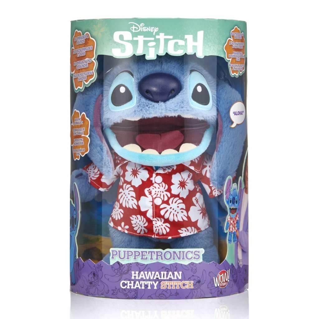 Disney - stitch hawaiian chatty stitch knuffel 30 cm + geluid