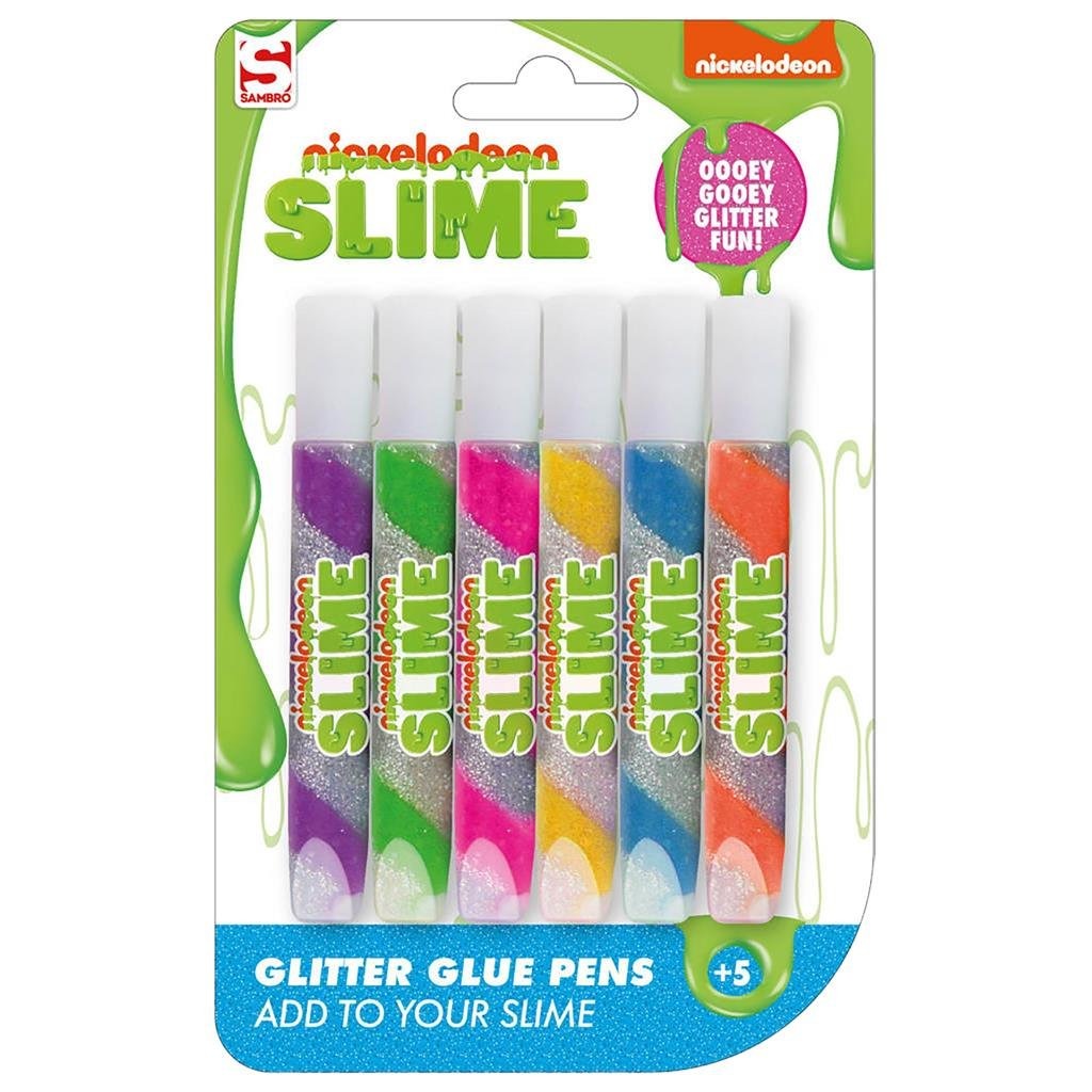 Sambro nickelodeon slime glitter pennen 6 stuks