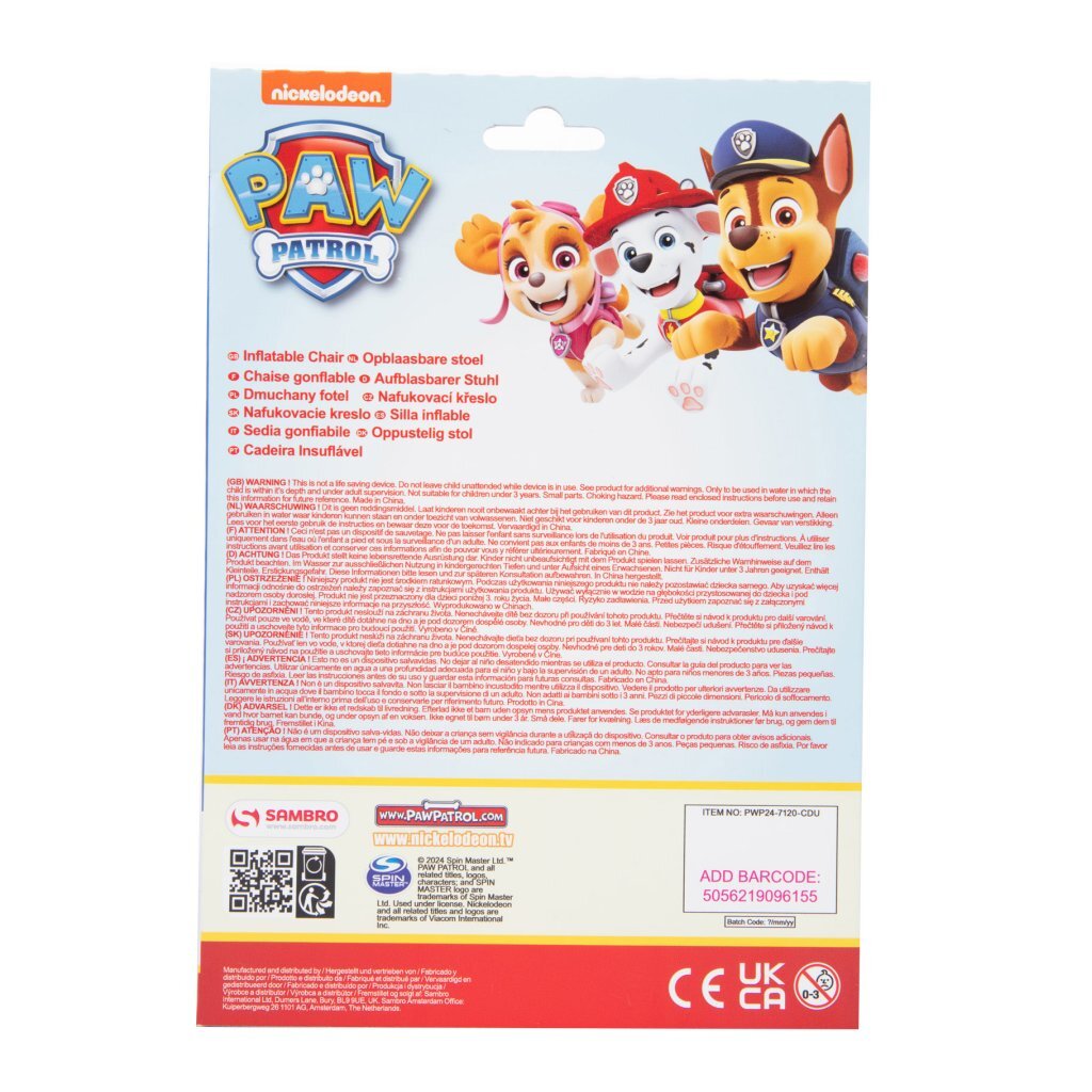 Paw patrol opblaasbare stoel