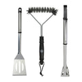 Interbosch flamecraft bbq gereedschapset 3-delig zwart rvs