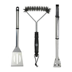 Interbosch flamecraft bbq gereedschapset 3-delig zwart rvs