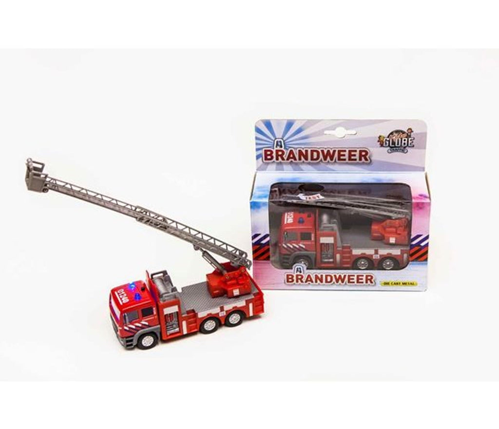 Kids globe die-cast brandweer ladderwagen nl, 16cm