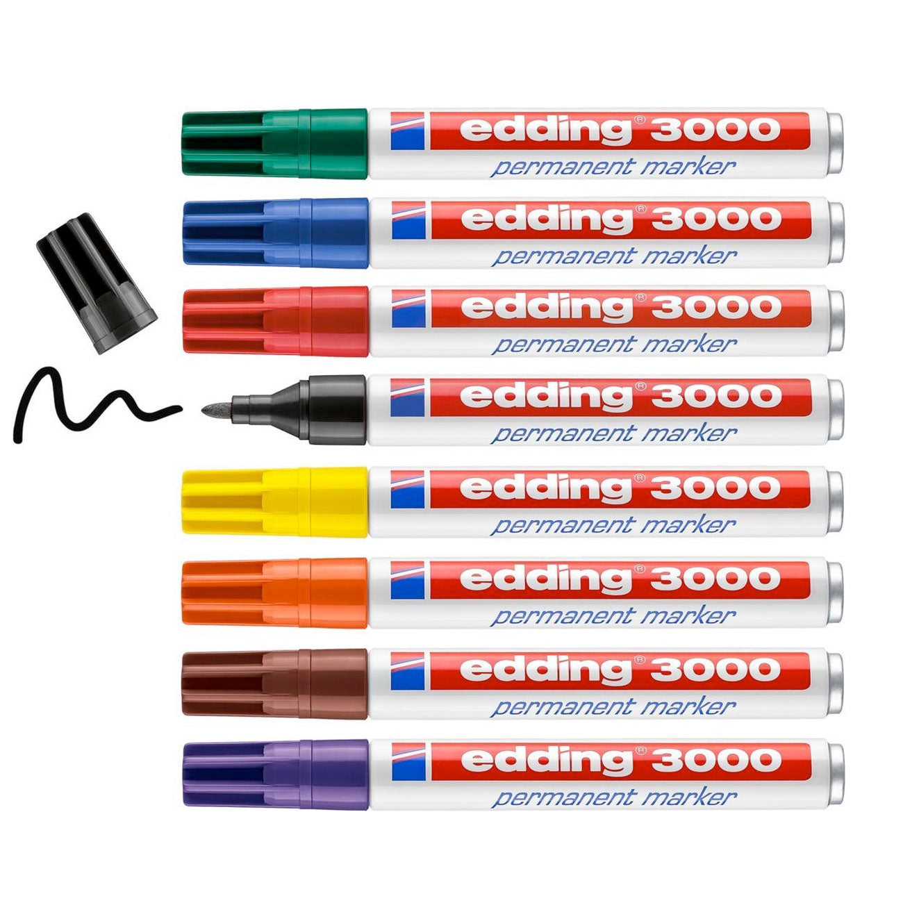 Edding - Edding Viltstift permanent 3000 rond 1.5-3mm 10 stuks