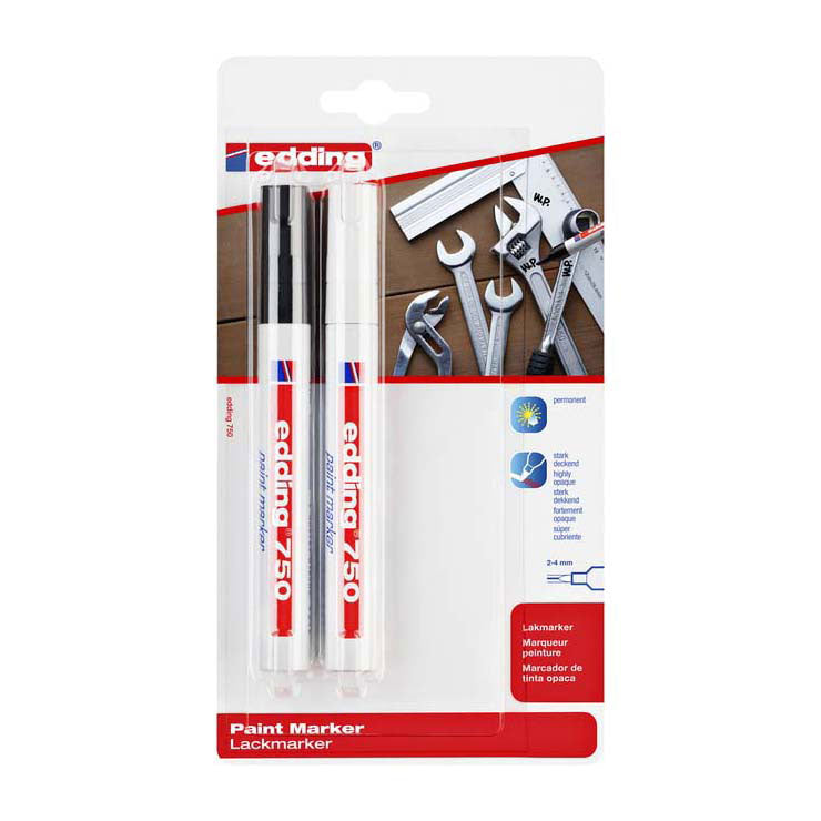 Quantore viltstift edding lakmarker wit en zwart