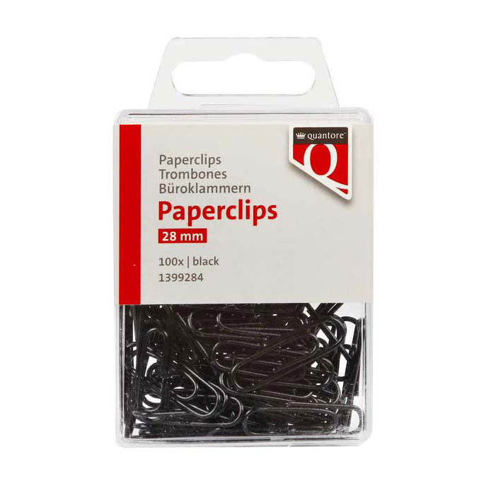 Quantore - Quantore Paperclip 28mm zwart 100st.