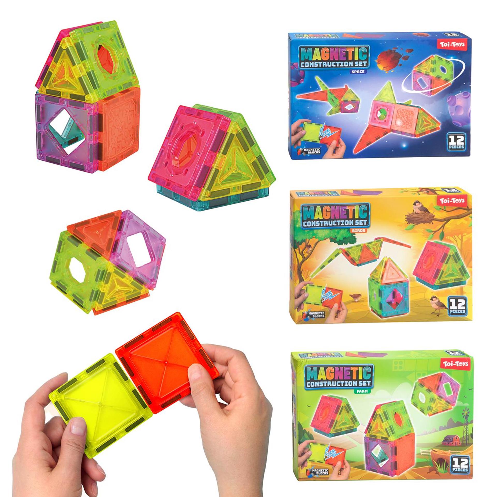 Toi-Toys - Toi-Toys bouwset magneetpanelen 12-delig
