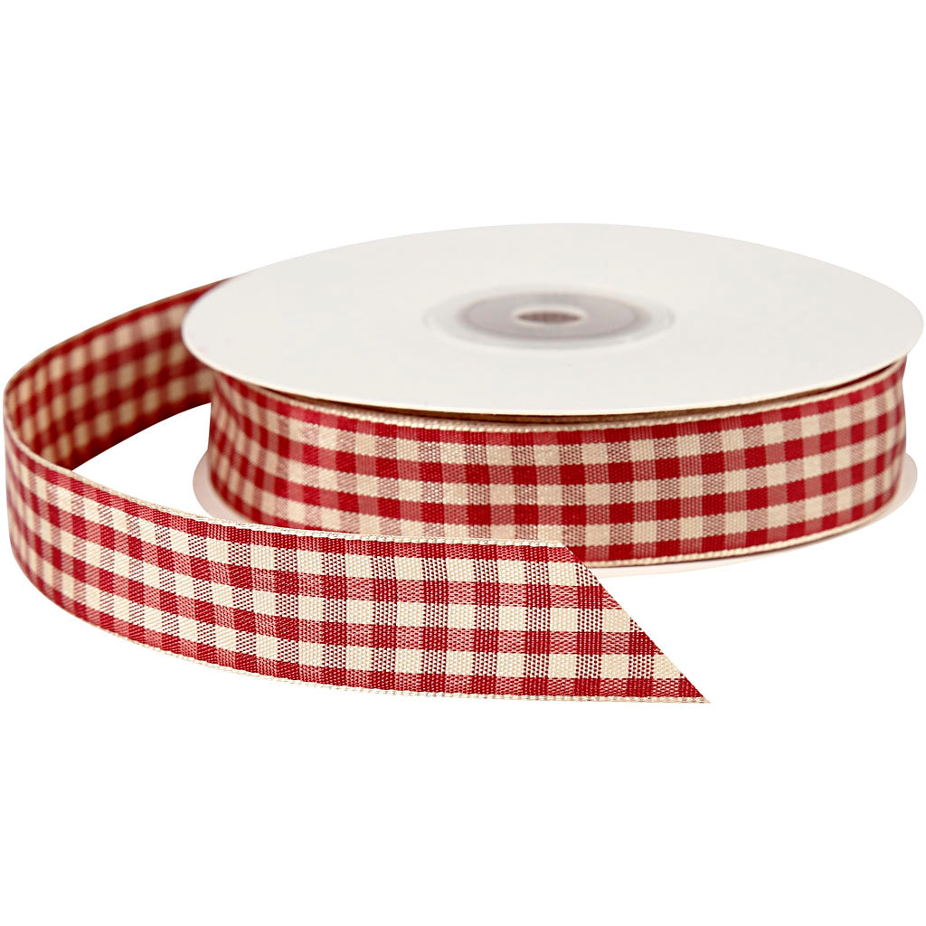 Creativ Company - Creativ Company Https://www.cchobby.nl/geruit-lint-b-20-mm-antiek-rood-wit-25-m-1-rol