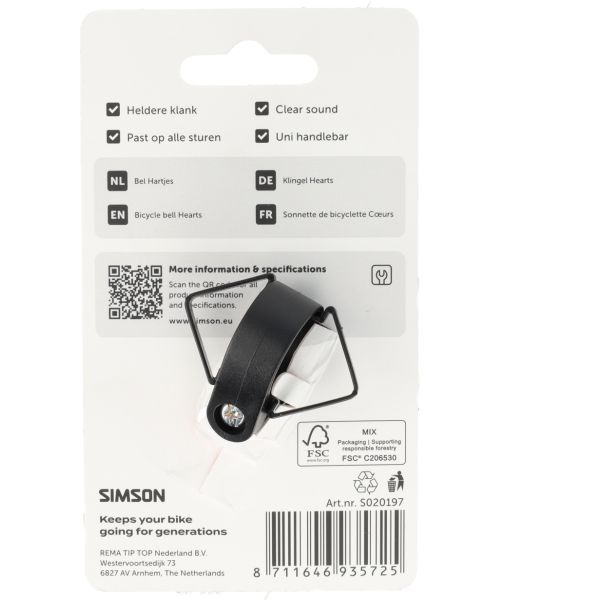 Simson - fietsbel hartjes
