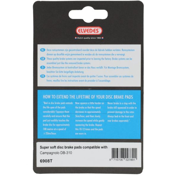Elvedes Cable Systems- Cable SystemsSchijfremblokset elvedes voor campagnolo - grijs (1 paar)