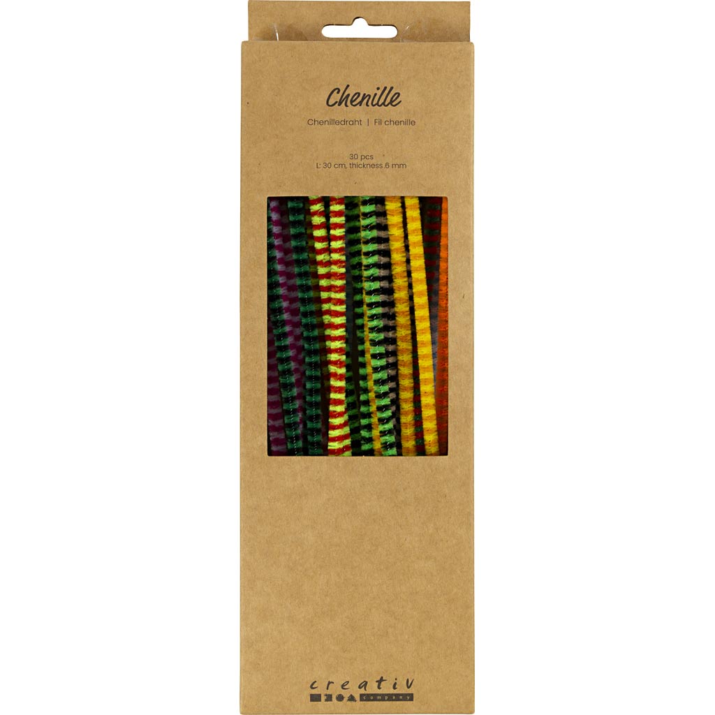 Creativ Company - Creativ Company Https://www.cchobby.nl/chenille-gestreept-l-30-cm-dikte-6-mm-diverse-kleuren-30-div-1-doos