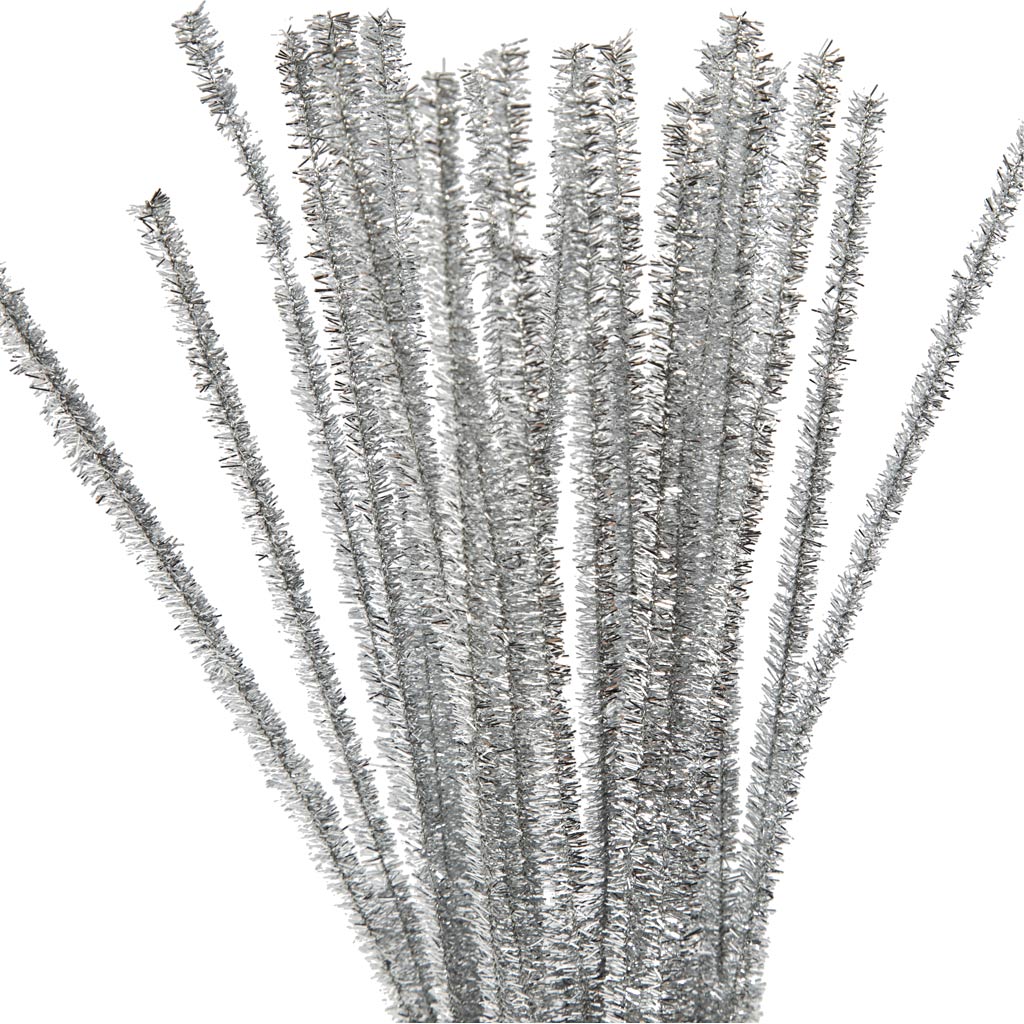 Creativ Company - Creativ Company Https://www.cchobby.nl/chenille-l-30-cm-dikte-6-mm-glitter-zilver-24-stuk-1-doos