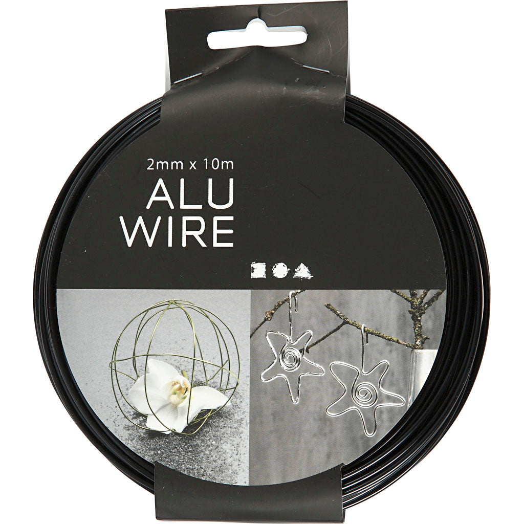 Creativ Company - Creativ Company Https://www.cchobby.nl/alu-draad-rond-dikte-2-mm-zwart-10-m-1-rol