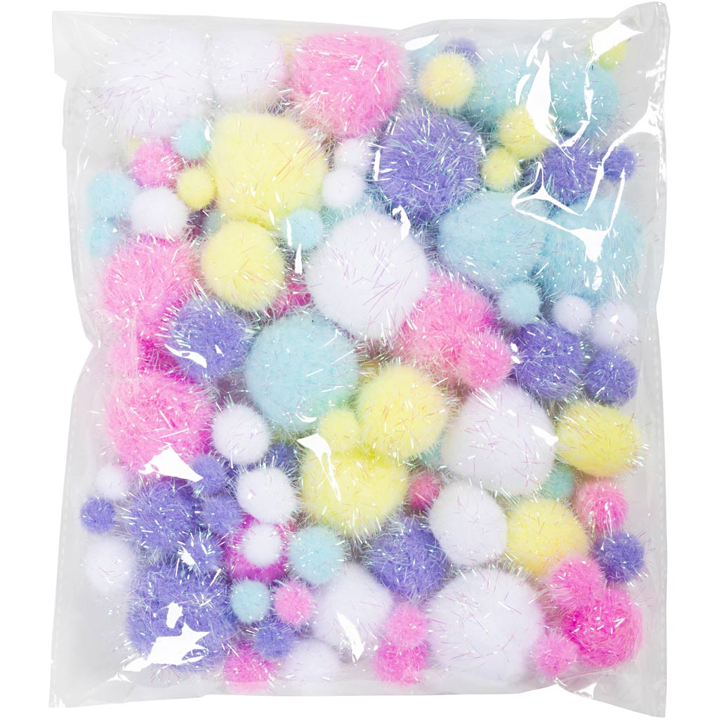 Creativ Company - Creativ Company Https://www.cchobby.nl/pompons-d-15-40-mm-glitter-ca-75-stuk-pastelkleuren-62-gr-1-doos