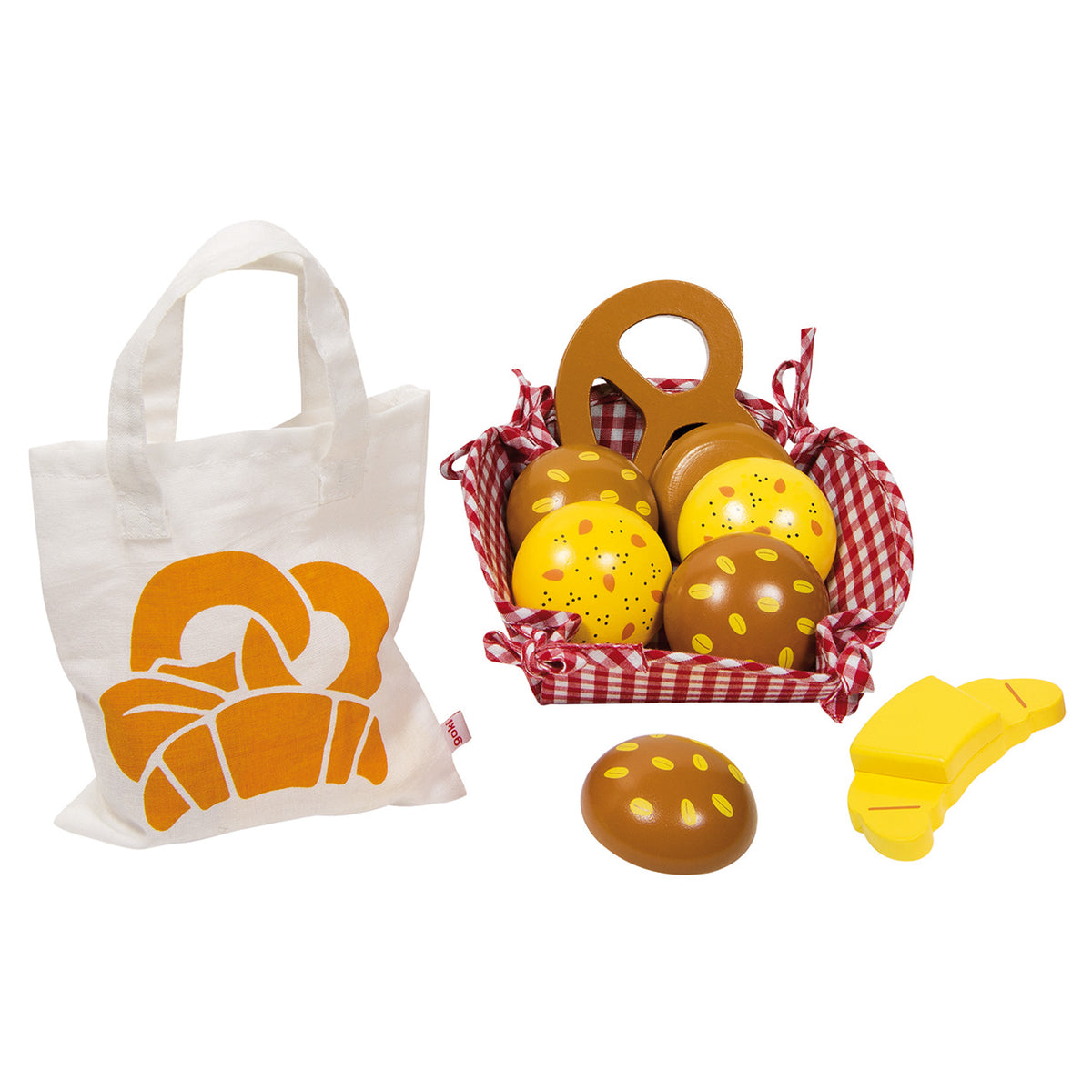 Goki - ontbijtmand/picknickset met houten brood