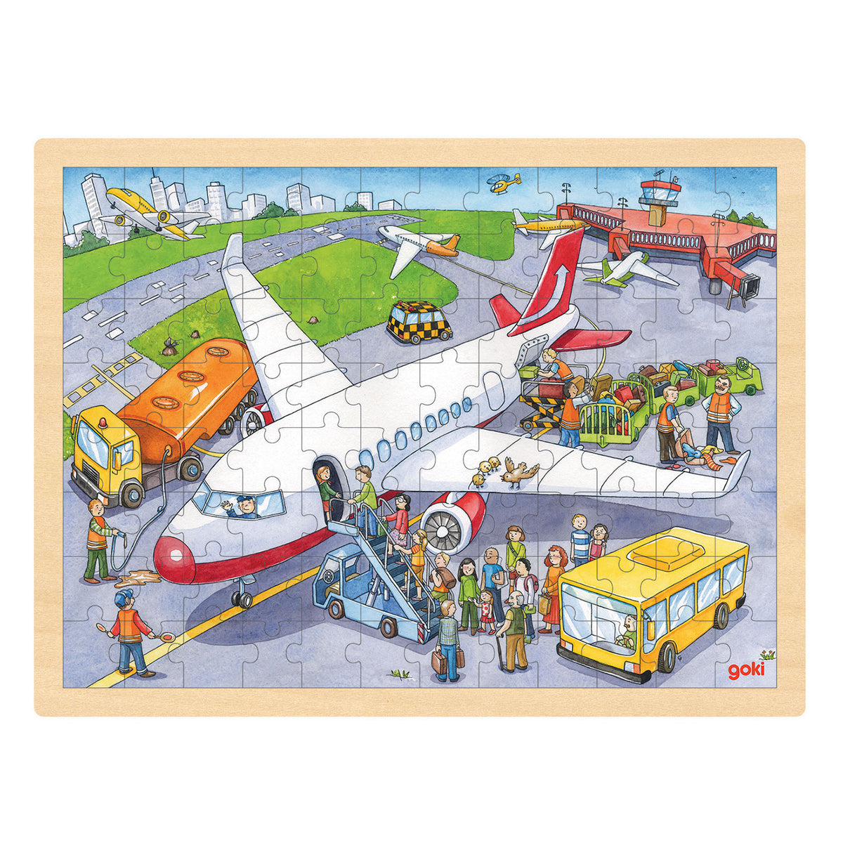 Goki - puzzel vliegveld 96 stuks