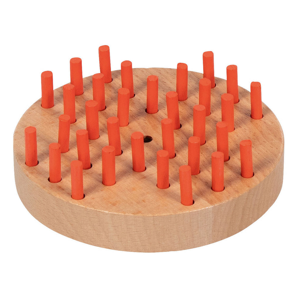 Goki houten solitaire spel in katoenen opbergzakje