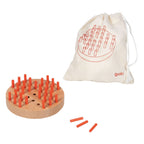 Goki houten solitaire spel in katoenen opbergzakje