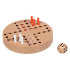 Goki - houten ludo spel in katoenen opbergzakje