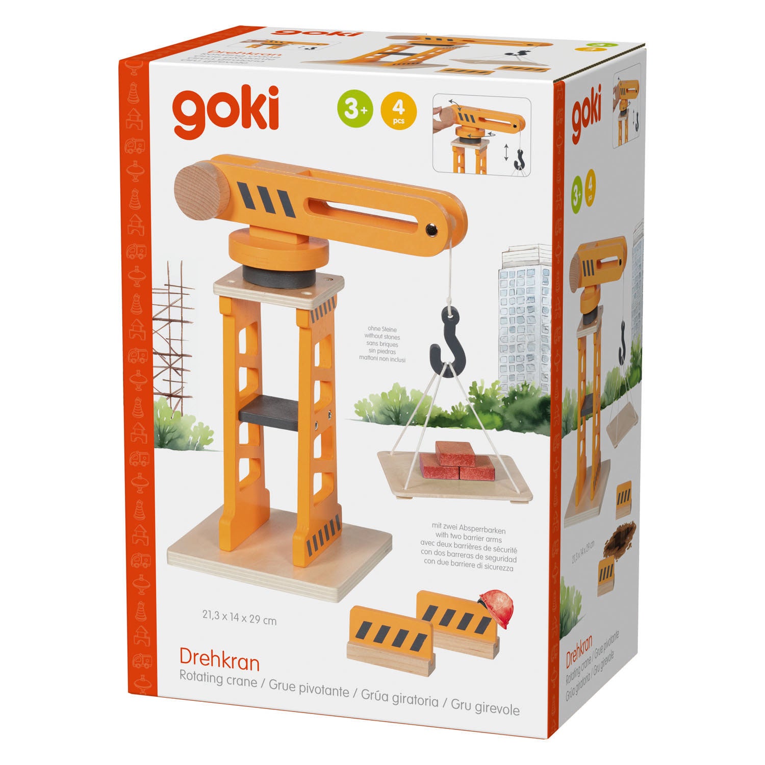 Goki houten draaikraan - 4dlg.