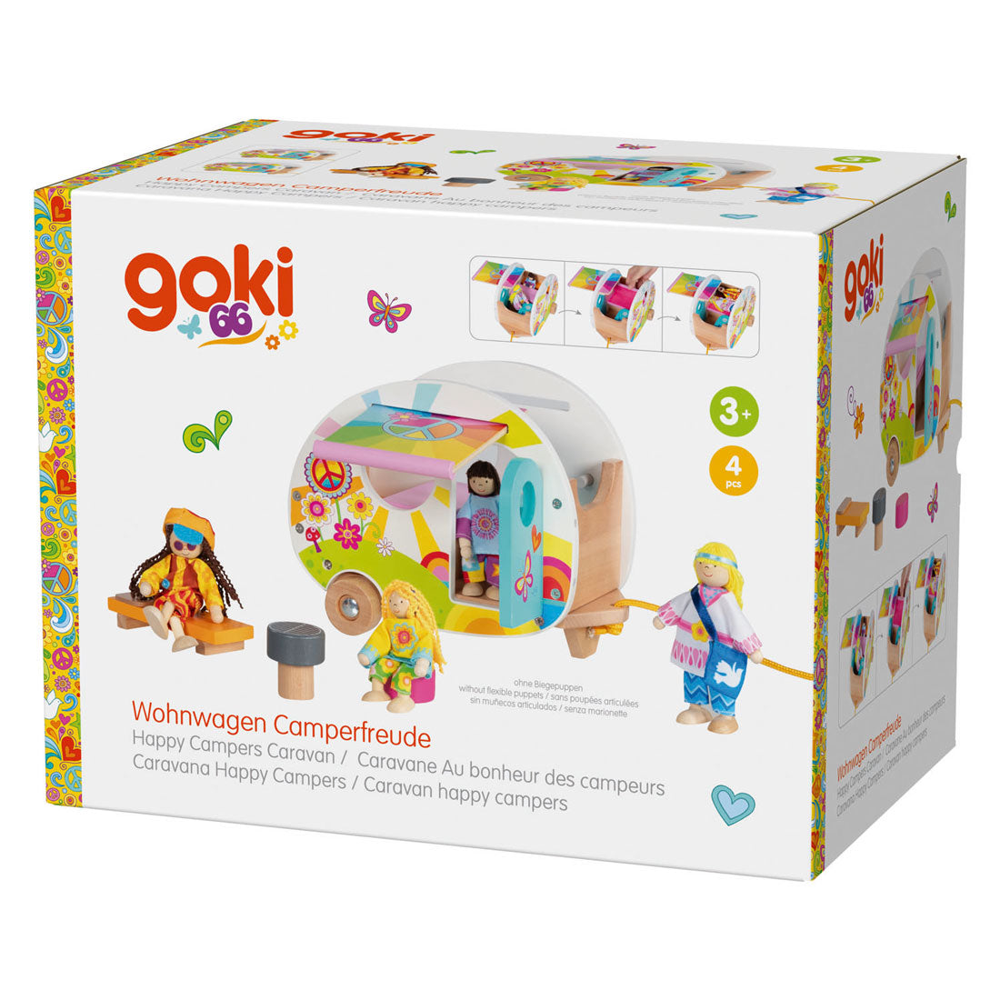 Goki houten happy campers caravan speelgoed
