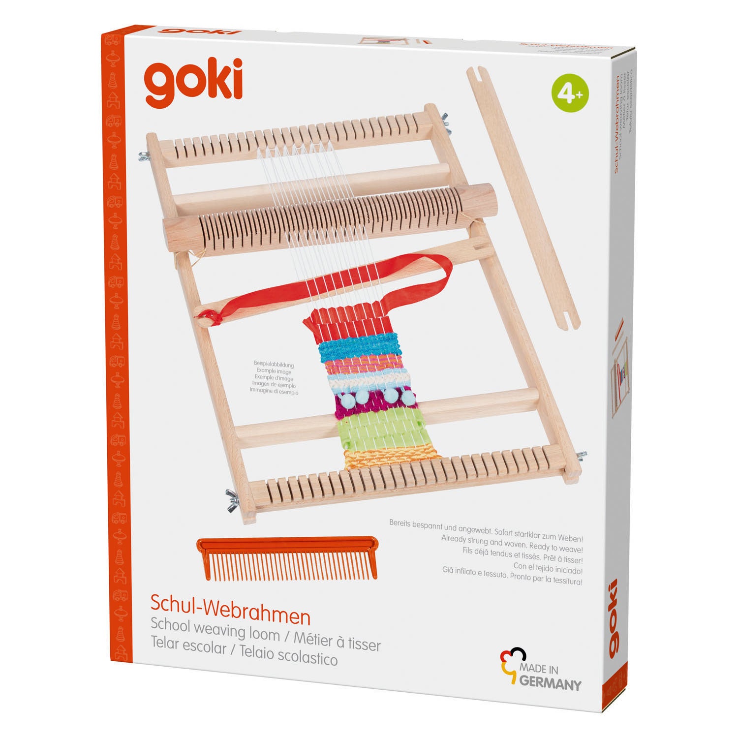 Goki - houten weefraam voor school met kam - 25cm