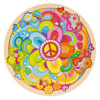 Goki - houten puzzel mandala bloemen - 34dlg.