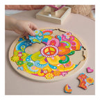 Goki - houten puzzel mandala bloemen - 34dlg.