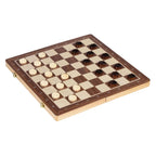 Goki schaakspel damspel 38x38x2,5cm, 2in1, magnetisch, vierkant 4,2x4,2cm, 59-delig, hout, 7+