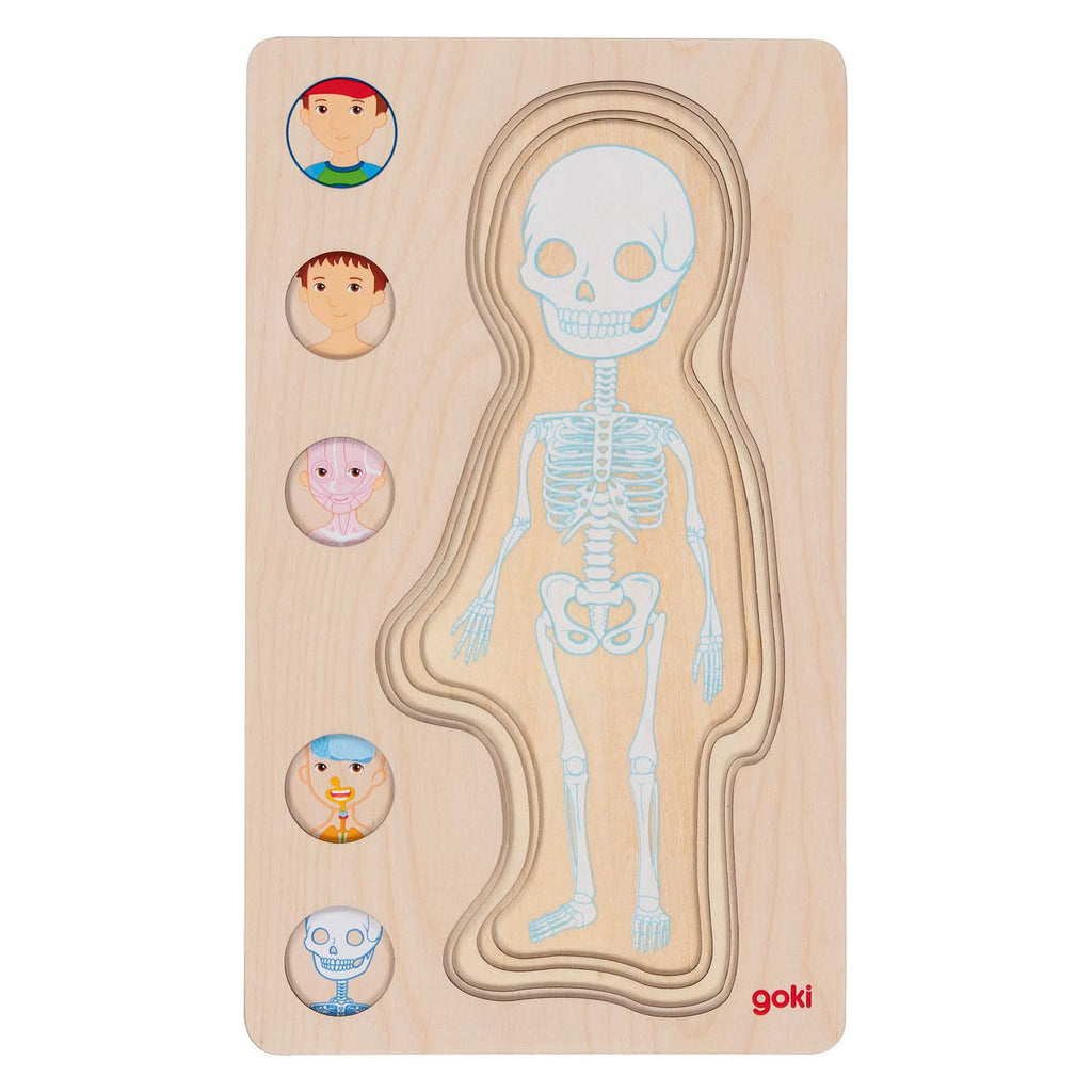 Goki - houten lagenpuzzel menselijk lichaam jongen 29st.