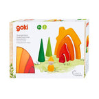 Goki - houten dwergenhuisje bouwblokken 7dlg.