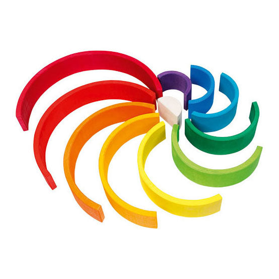 Goki bouwblokken - regenboog - 11 delen - hout - 2 jaar