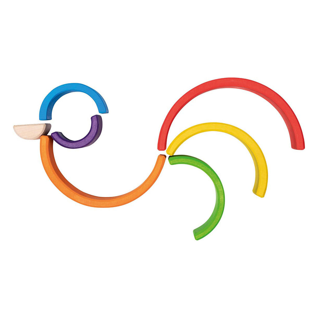 Goki - houten bouwblokken regenboog 5dlg.