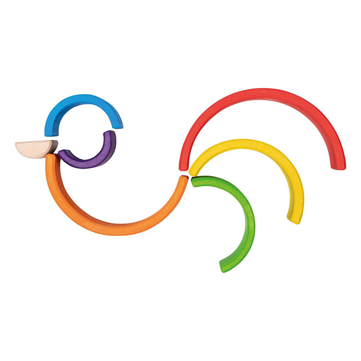 Goki - houten bouwblokken regenboog 5dlg.