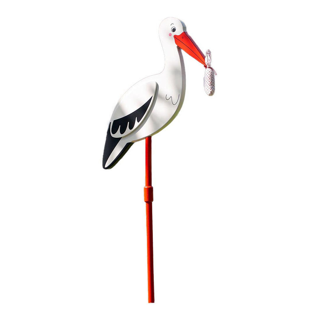Goki houten decorstok ooievaar met babydoek xl, 100cm