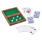 Goki - houten speelkaartenbox met 5 dobbelstenen en 2 sets kaarten