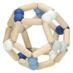 Goki houten grijpring elastische bal blauw