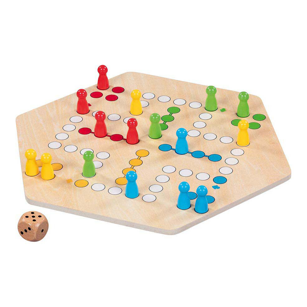 Goki - houten ludo spel 6 spelers