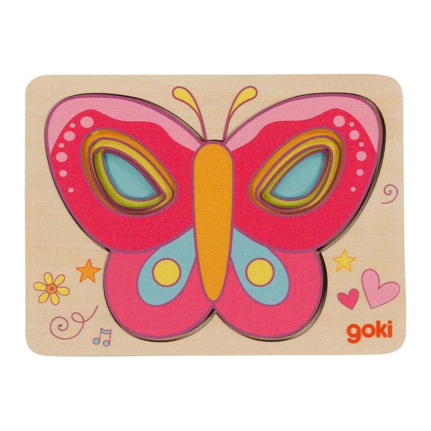 Goki - houten lagenpuzzel vlinder