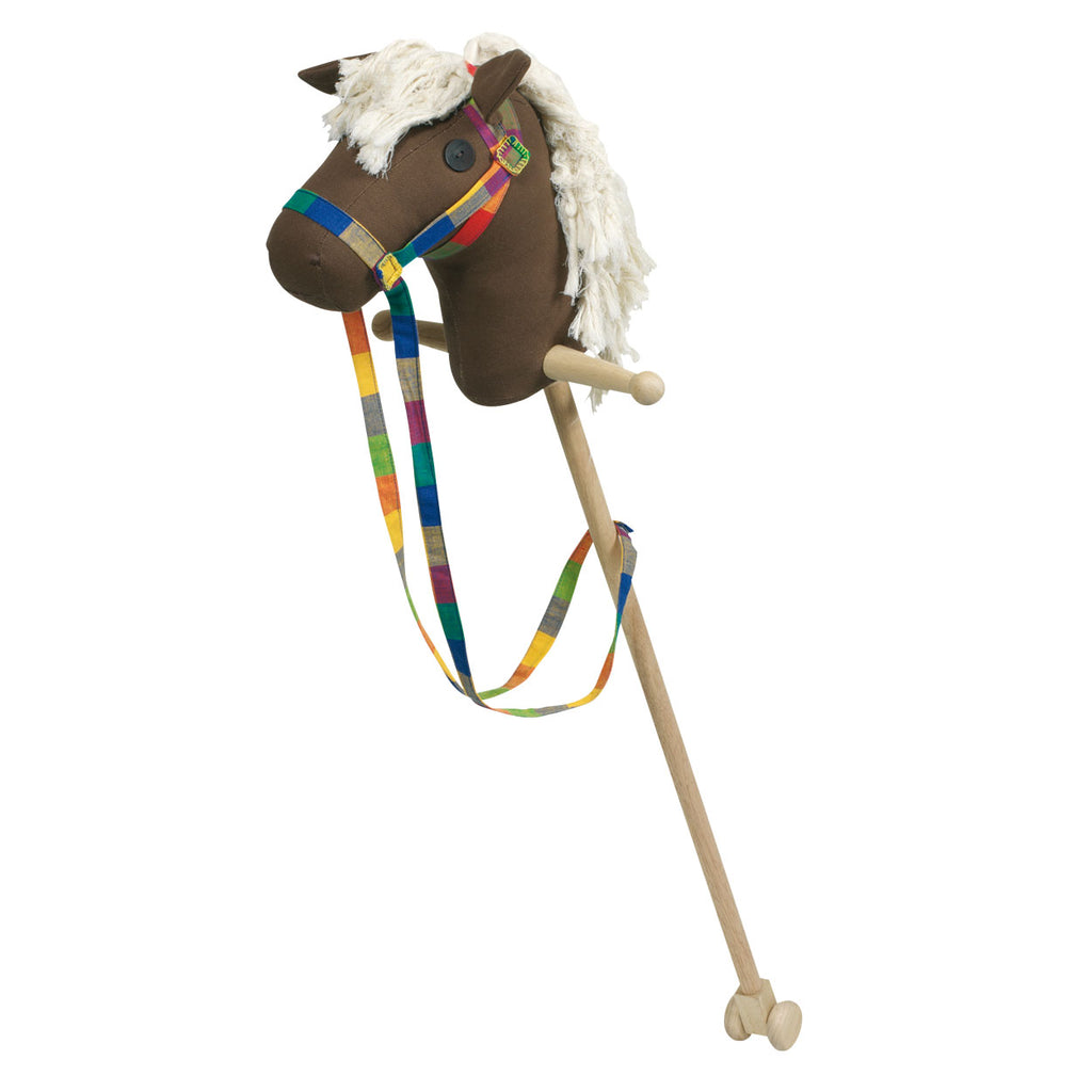 Goki houten stokpaard bruin