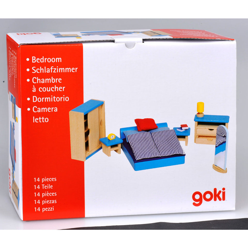 Goki poppenhuis meubeltjes slaapkamer