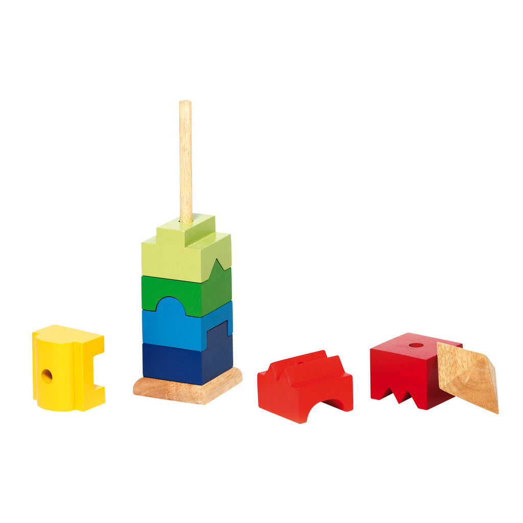 Goki houten stapel toren, 9dlg.