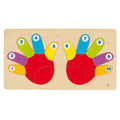 Goki puzzel - vingers tellen - 14 delen - 37,8x20,6x0,6cm - hout - 2 jaar