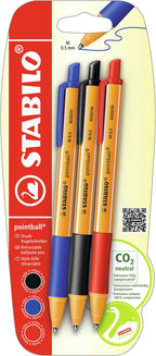 STABILO - STABILO pointball balpennen blauw zwart rood - 3dlg.